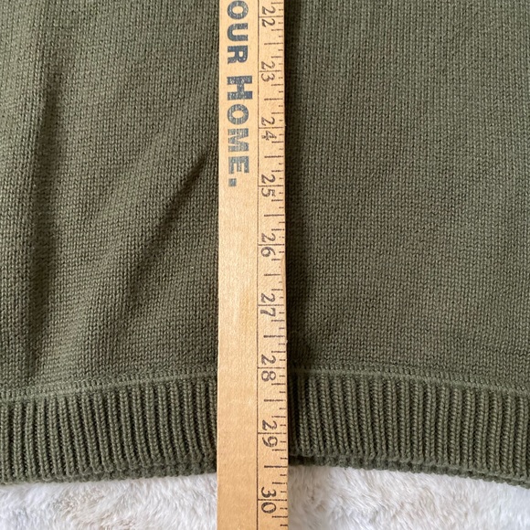 Vintage EDDIE BAUER  Sweater 100% Cotton Olive Green Size XL-T Pullover - Picture 7 of 7
